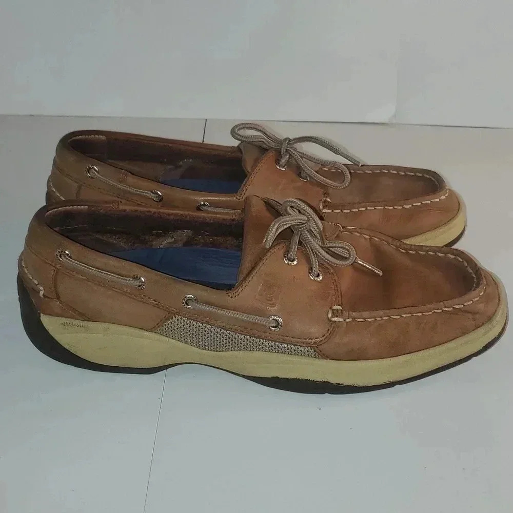 Sperry Intrepid 2 Eye Boat Shoe Moc Silhouette Dark Tan Sz 11.5 M Mens - Picture 3 of 12